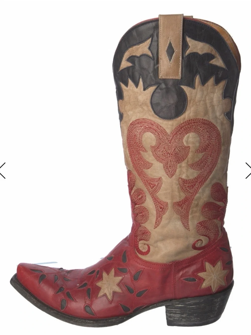 Old Gringo Letty Red Tan and Navy Leather Western Boot - Picture 2 of 4